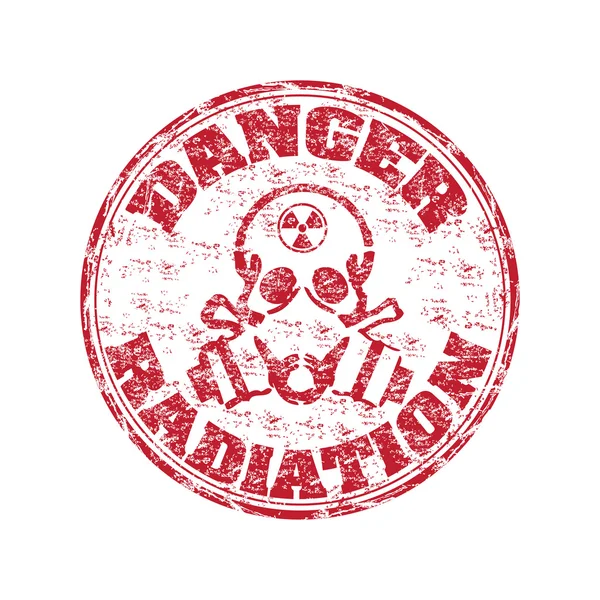 Danger radiation rubber stamp — Stock Vector