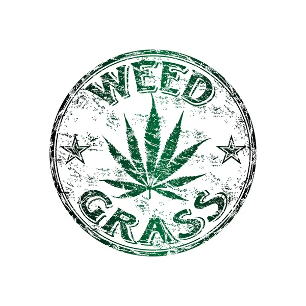Weed grass grunge tampon caoutchouc — Image vectorielle