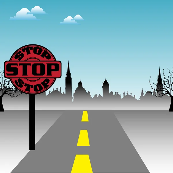 Stop signpost — Stock Vector