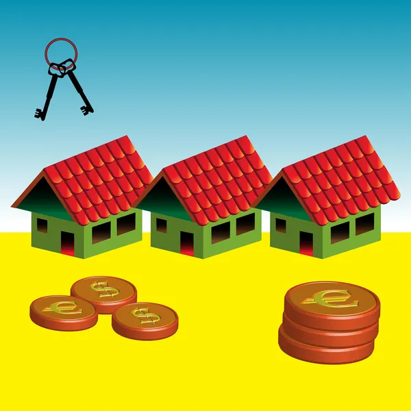 Yeni evleri Satılık — Stok Vektör