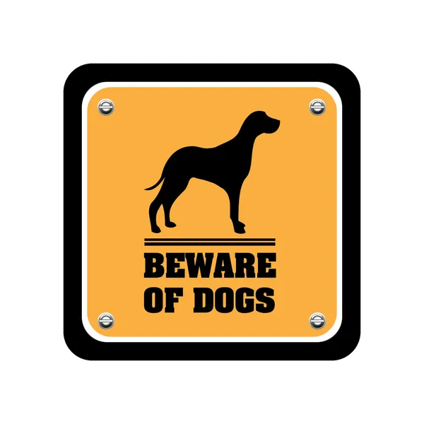 Cuidado com o sinal de cães —  Vetores de Stock