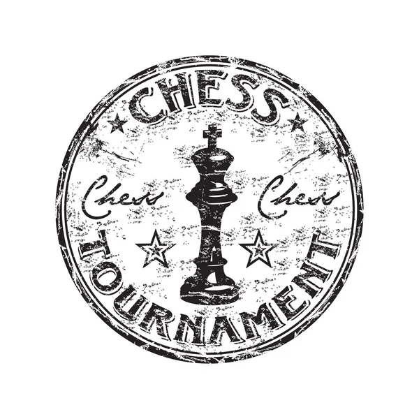 Torneo de ajedrez sello de goma grunge — Archivo Imágenes Vectoriales