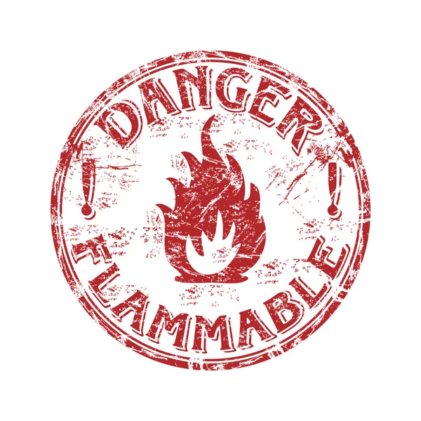 Danger flammable grunge rubber stamp — Stock Vector