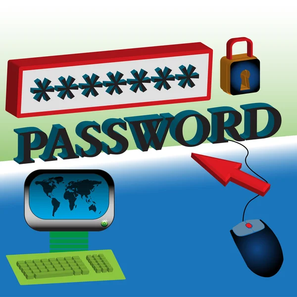Password theme — Stock Vector