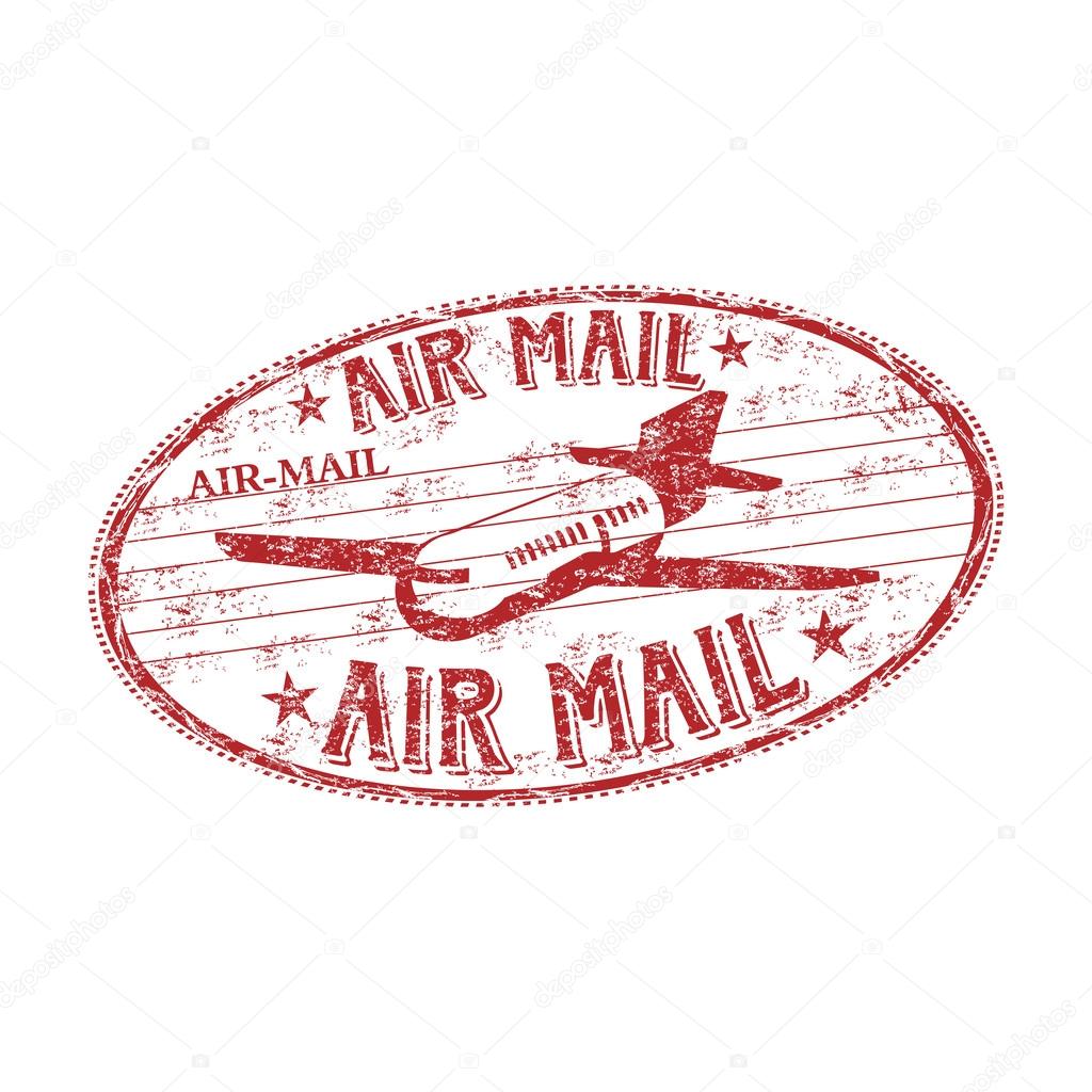 Air mail grunge rubber stamp