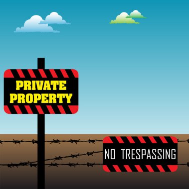 Private property sign clipart