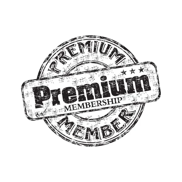 Premium membership grunge rubber stamp — Stock Vector