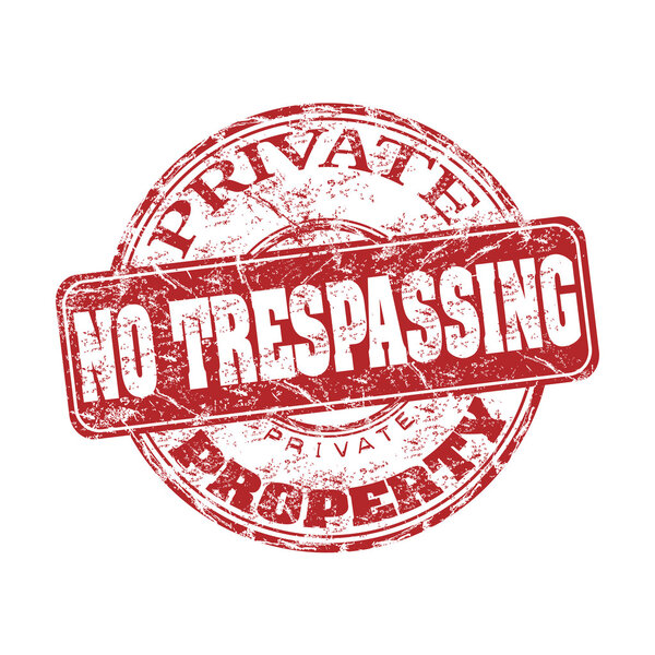 No trespassing grunge rubber stamp