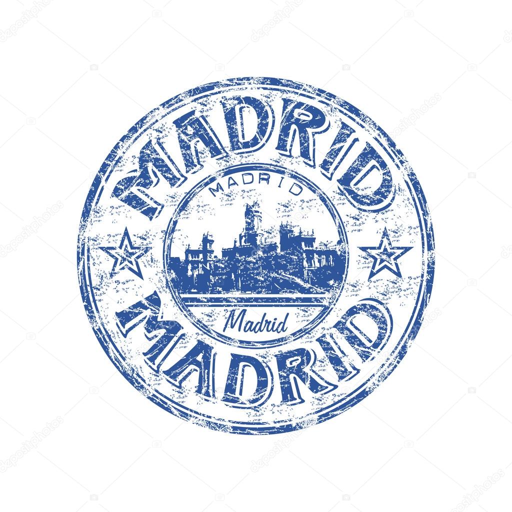 Madrid grunge rubber stamp