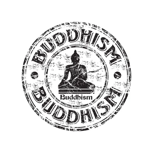 Buddhismen grunge gummistämpel — Stock vektor