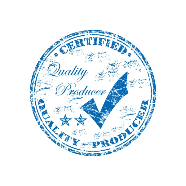 Certificado produtor de qualidade grunge selo de borracha — Vetor de Stock