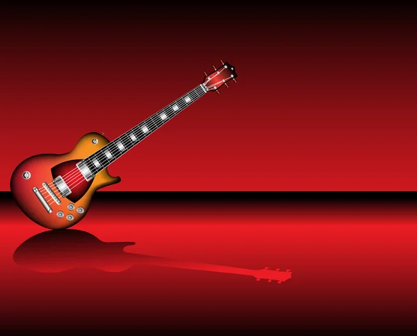Ηλεκτρική κιθάρα σε κόκκινο φόντο — Διανυσματικό Αρχείο