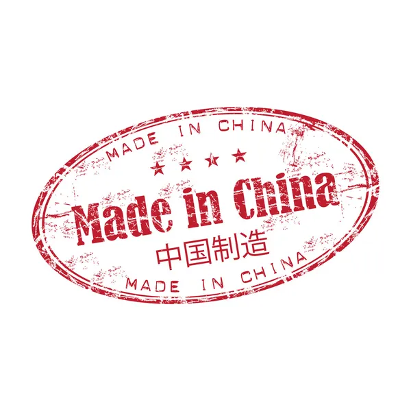 Made in China selo de borracha grunge — Vetor de Stock