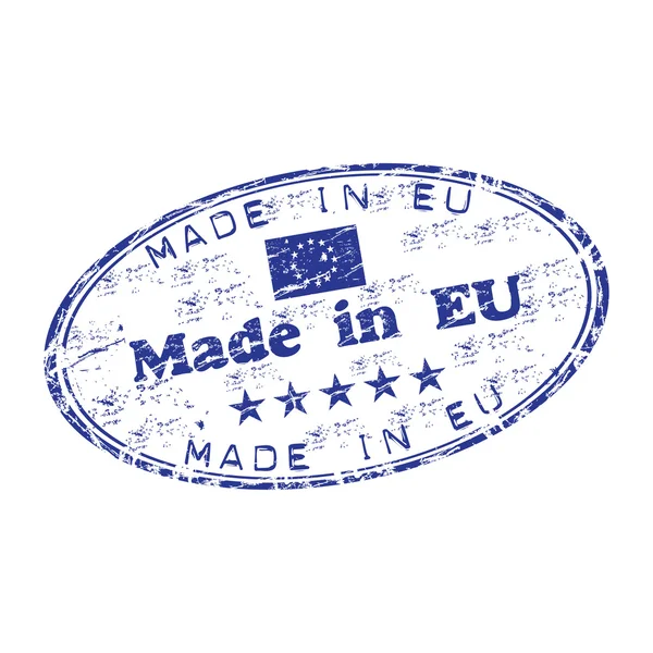Feito no selo de borracha grunge da União Europeia — Vetor de Stock