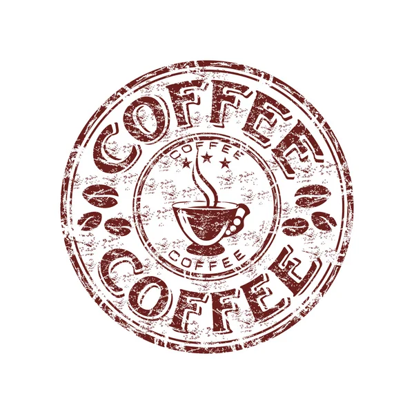 Kaffe grunge gummistämpel — Stock vektor