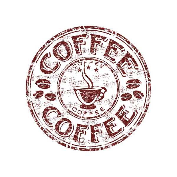 Café grunge sello de goma — Vector de stock