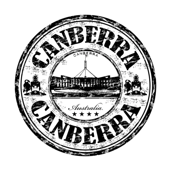 Canberra grunge rubber stamp — Stock Vector