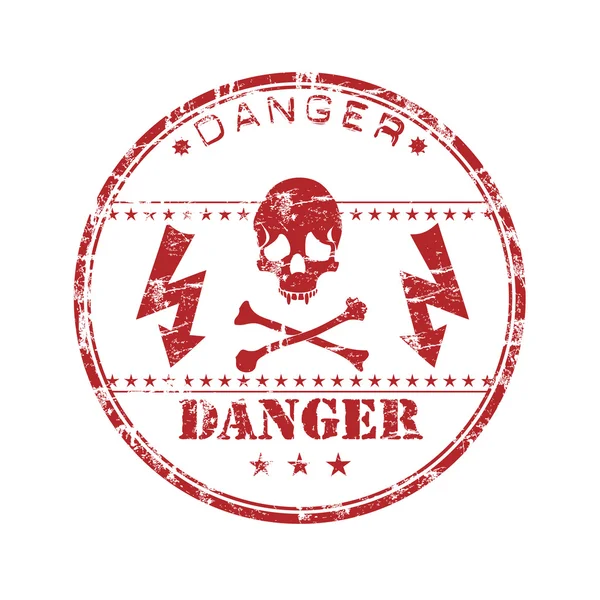 Timbre en caoutchouc Danger grunge — Image vectorielle