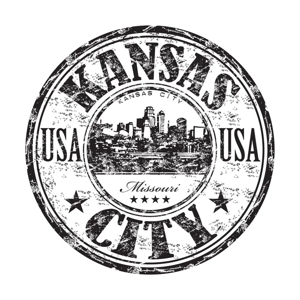 Kansas city grunge lastik damgası — Stok Vektör