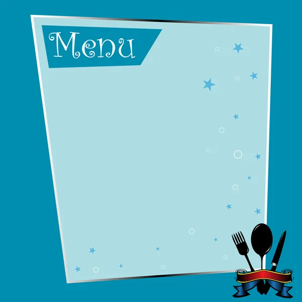 Design de couverture de menu bleu — Image vectorielle