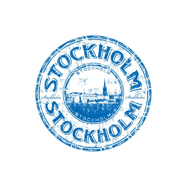 Stockholm grunge gumibélyegző — Stock Vector