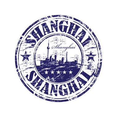 Grunge lastik damgası shanghai