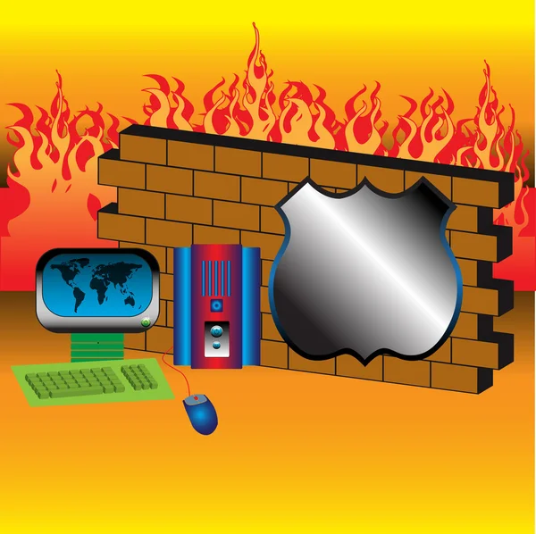 Firewall de ordenador — Archivo Imágenes Vectoriales