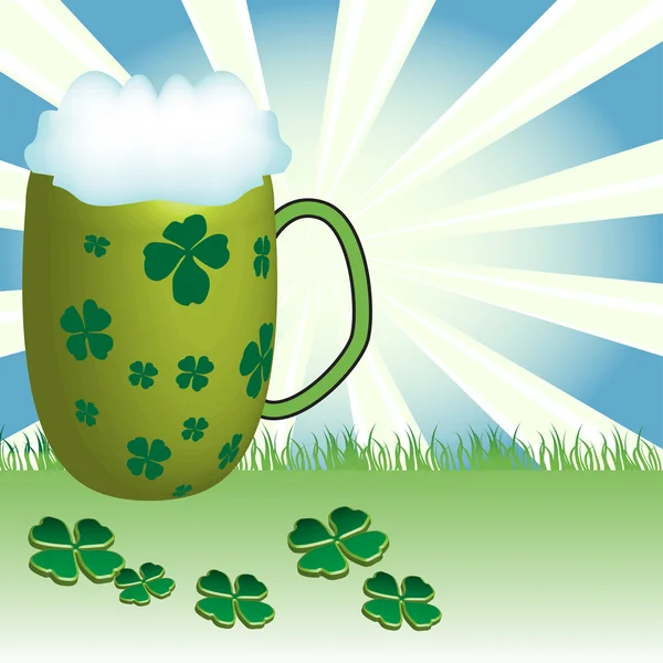 Bier voor Saint Patrick de dag — Stockvector