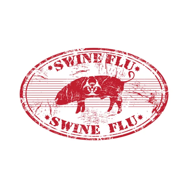 Swine flu grunge rubber stamp — Stock Vector