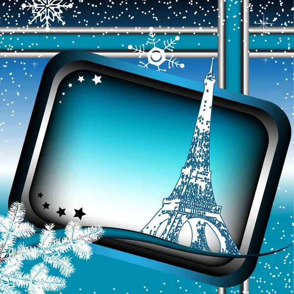 パリの冬のフレーム — ストックベクタ
