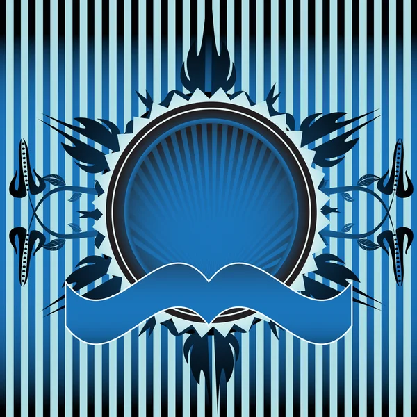 Cadre floral bleu — Image vectorielle