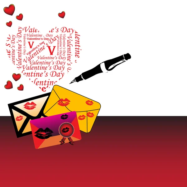 Cartas de amor — Vector de stock