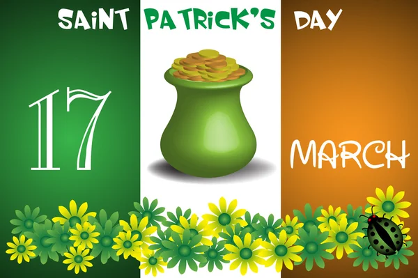 Saint Patrick van het thema van de dag met een Ierse vlag — Stockvector