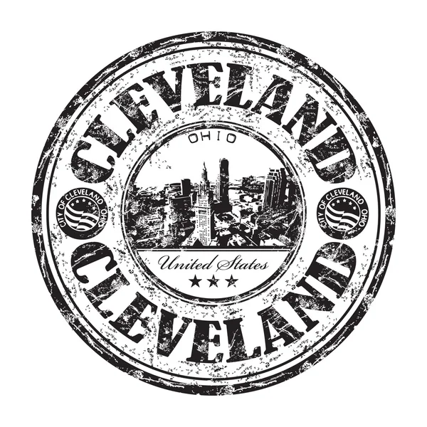 Cleveland ohio grunge lastik damgası — Stok Vektör