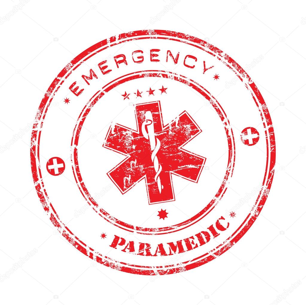 Red emergency rubber stamp
