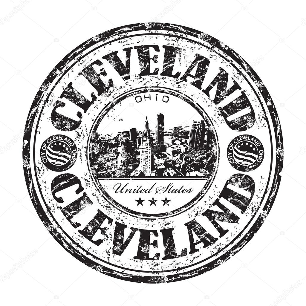 Cleveland Ohio grunge rubber stamp