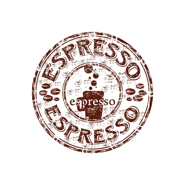 Espresso grunge lastik damgası — Stok Vektör