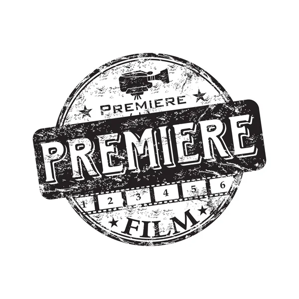 Premiere grunge rubber stamp — Stock Vector