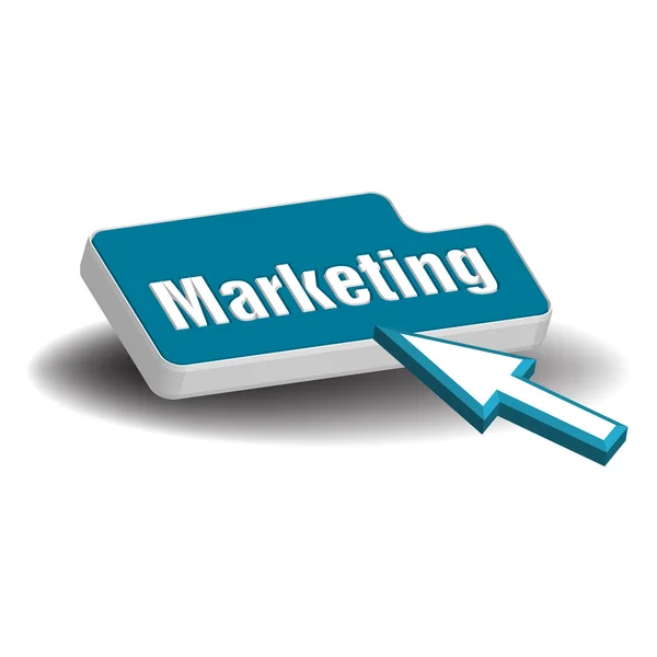 Pulsante di marketing blu — Vettoriale Stock