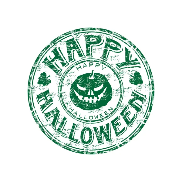 Happy halloween grunge gummistämpel — Stock vektor