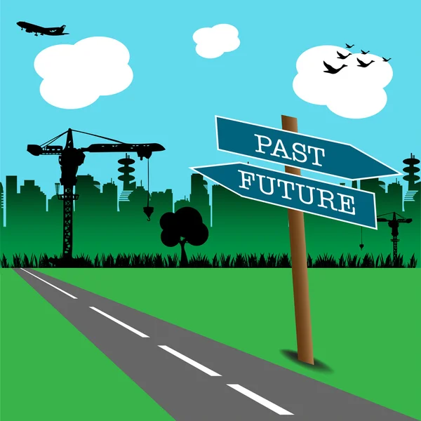 Past and future signpost — Stock Vector