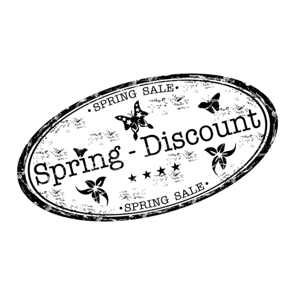 Spring discount grunge rubber stamp — Stock Vector