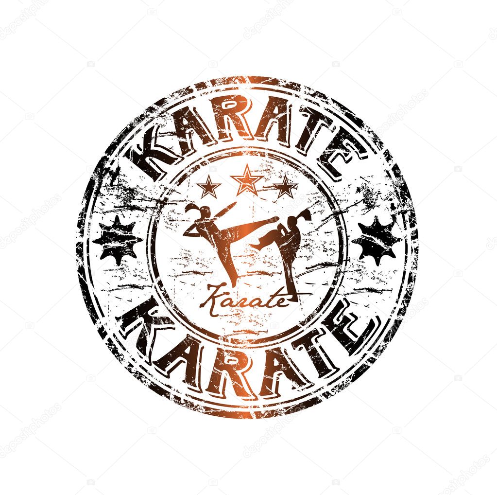 Karate grunge rubber stamp