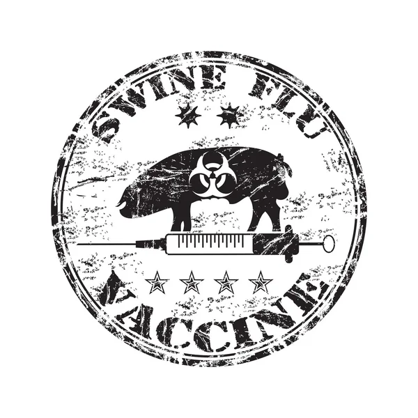 Swine flu vaccine grunge rubber stamp — Stock Vector