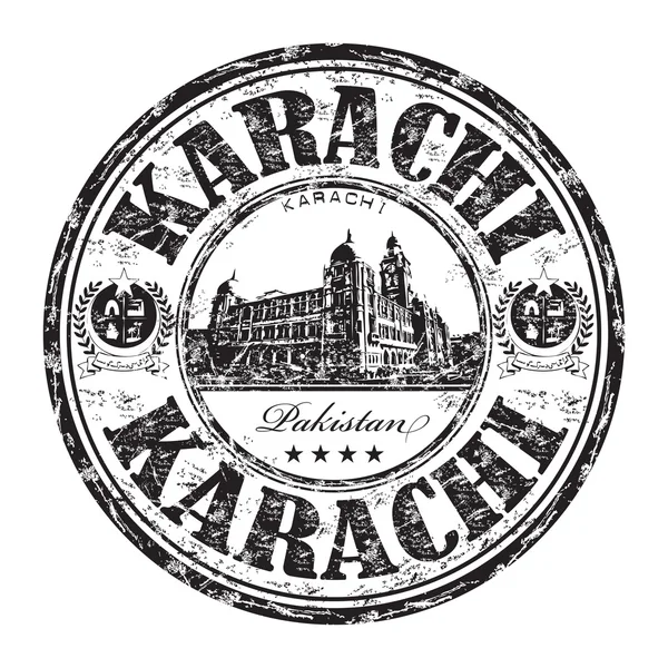 Karachi grunge rubber stamp — Stock Vector
