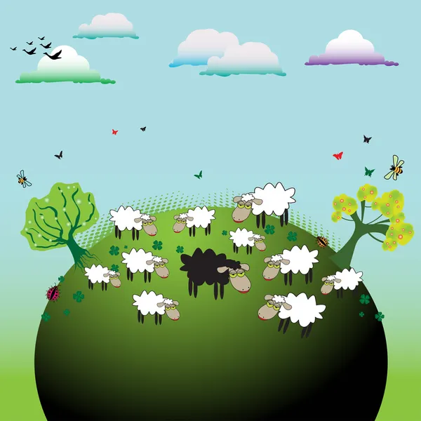 The black sheep — Stock Vector