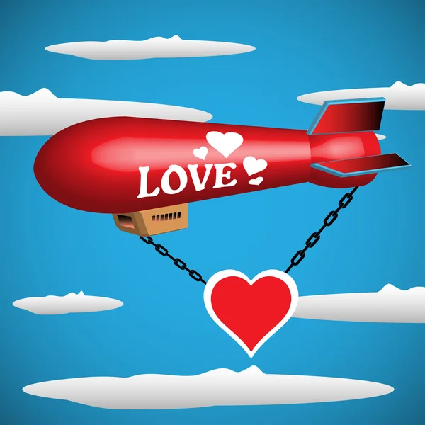 Amor dirigible — Vector de stock