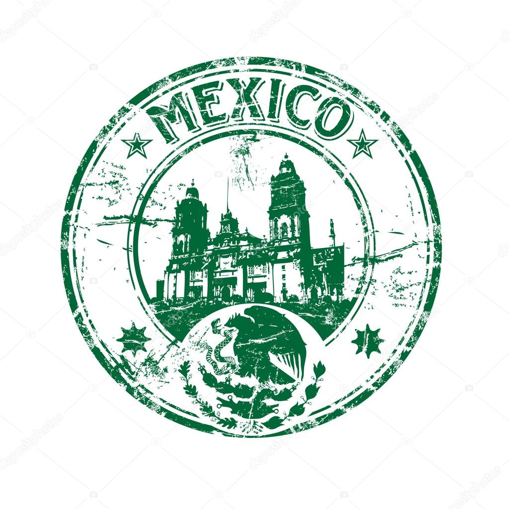 Mexico grunge rubber stamp