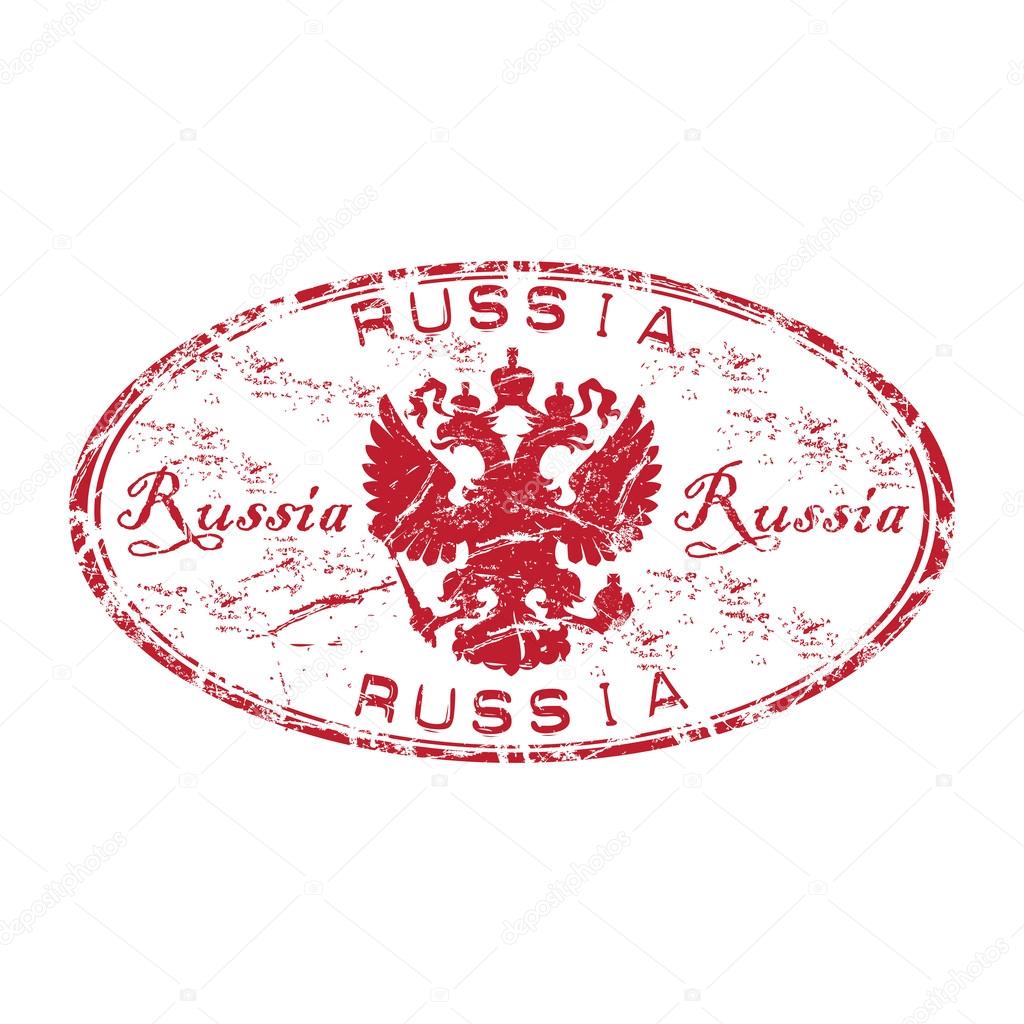 Russia grunge rubber stamp