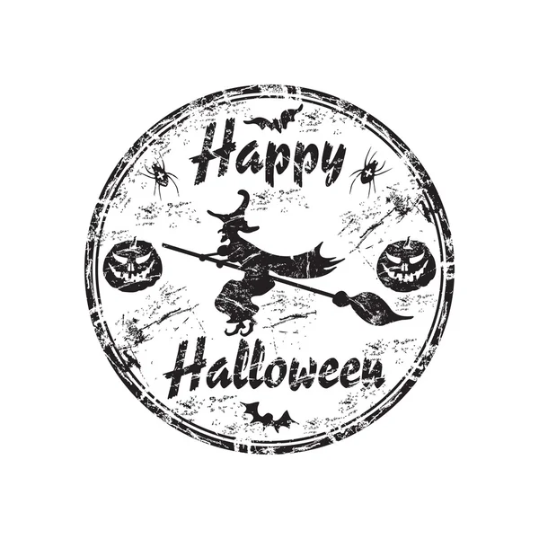Fröhlicher Halloween Grunge Gummistempel — Stockvektor